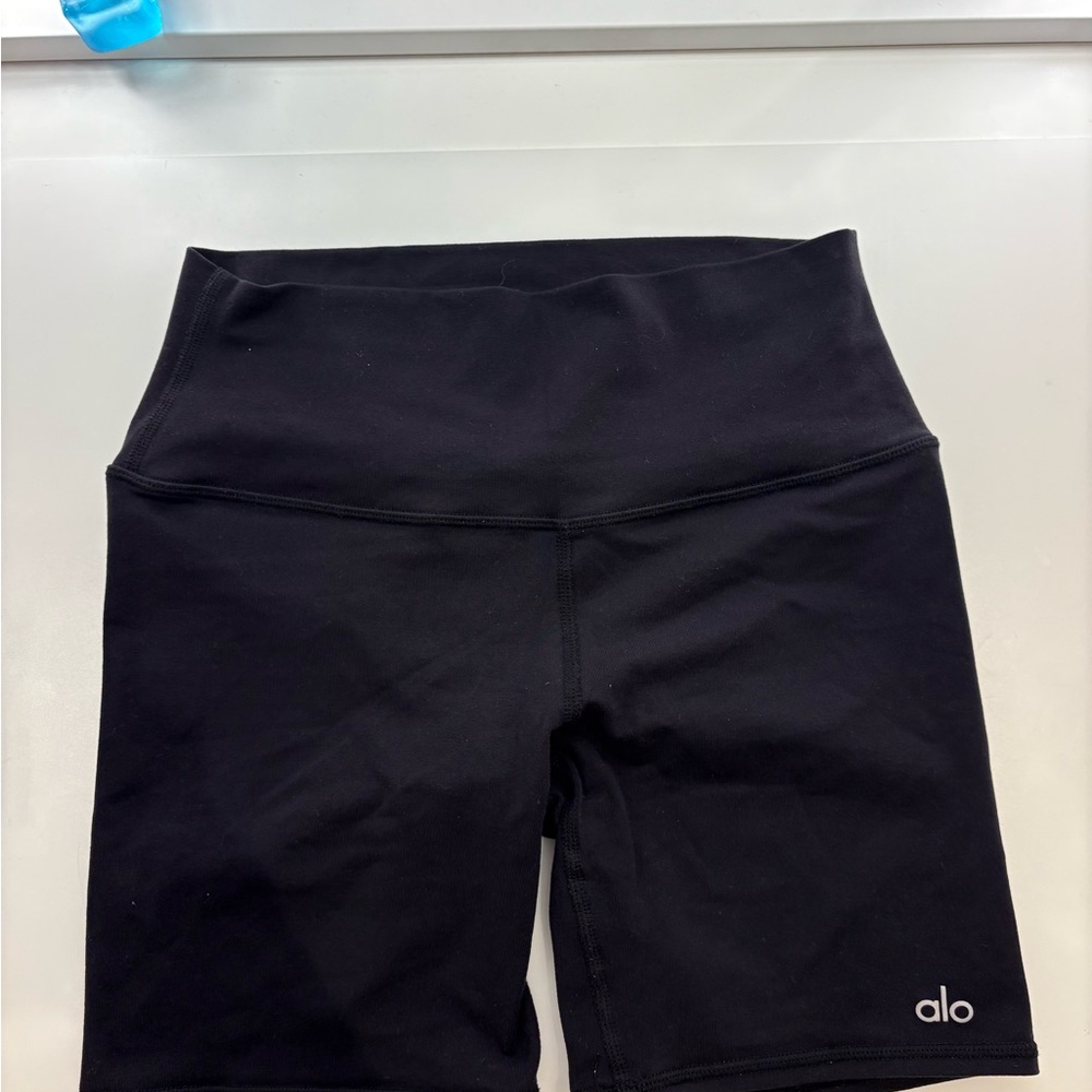 ALO Yoga Black Bike Shorts High-Waisted Moisture-Wicking